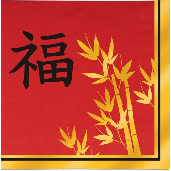 Asian Theme 2-Ply Luncheon Napkins, 16 Count