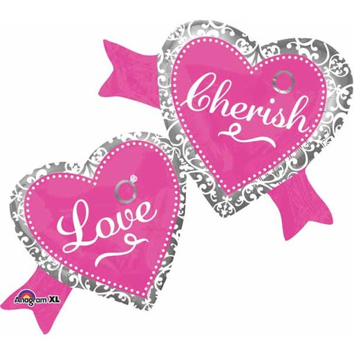 39-Inch Love and Cherish Heart-Shaped Foil Balloon