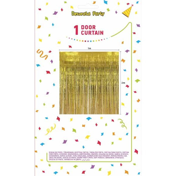 Gold Foil Party Curtain, 3 x 6 ft