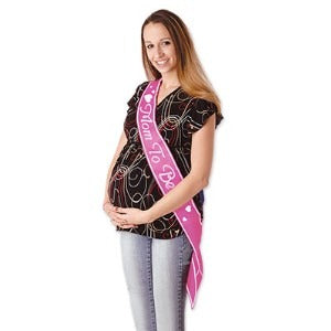 MOM TO BE SATIN SASH PINK 33"X4" (1/PKG)
