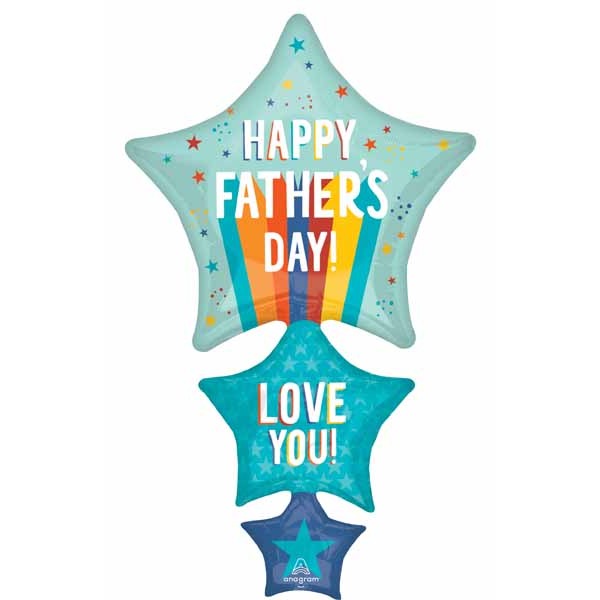 Happy Father's Day Playful Stripes Foil Balloon, 42 Inch