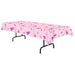 Pink Ribbon Plastic Table Cover, 54 x 108 Inches