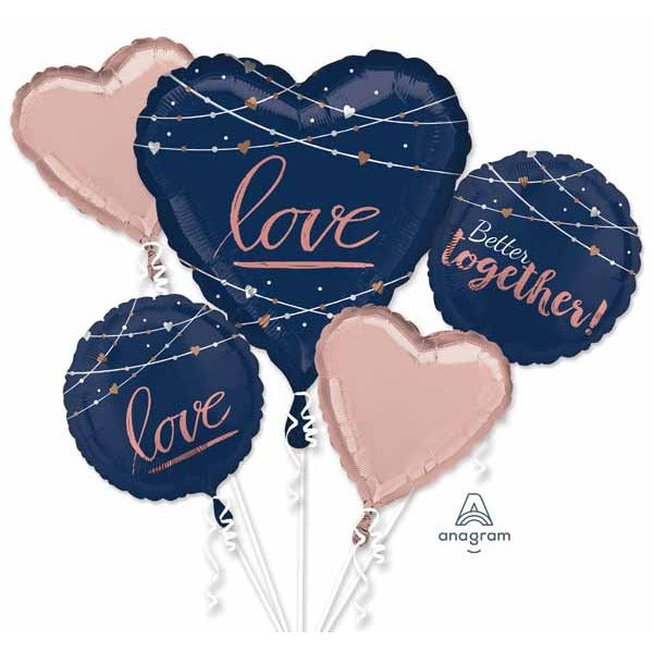 Navy Wedding Foil Balloon Bouquet