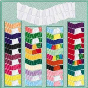 Cerise & White Tissue Leaf Garland, 12 ft