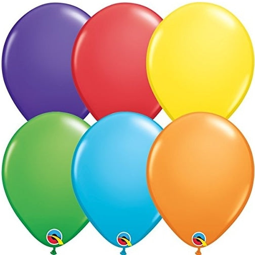 Qualatex Bright Rainbow Assortment 11″ Latex Balloons (100/Pk)