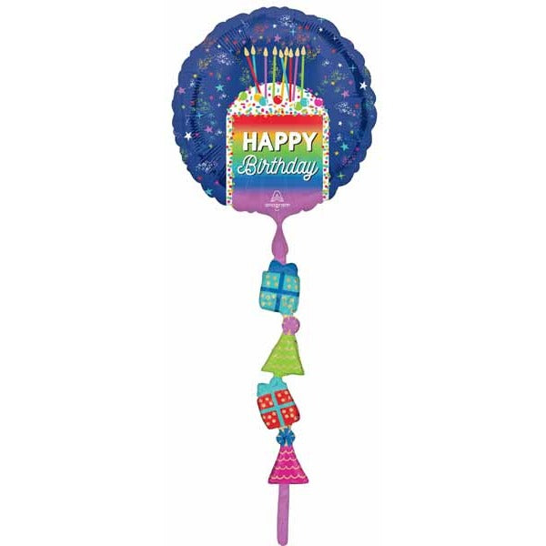 Rainbow Slice Happy Birthday 68" AirWalker Foil Balloon