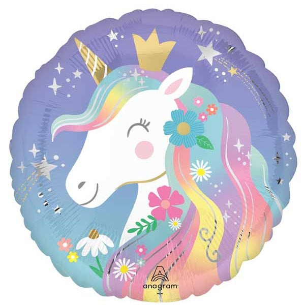 Whimsical Unicorn 18-Inch Round Foil Balloon
