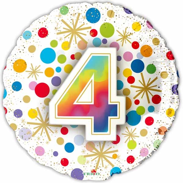 NUMBER BALLOONS "4" 18" 1/PKG