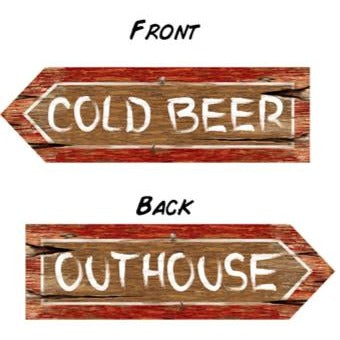 Cold Beer Redneck Party Sign, 6 x 20 Inches