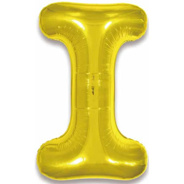 Gold Letter I Foil Balloon, 34 Inch
