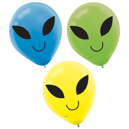 12" BLAST OFF BDAY BALLOONS 15BG/12CS