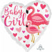 Flamingo Baby Girl 18-Inch Heart Foil Balloon
