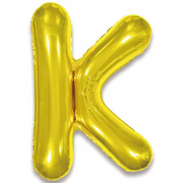 34-Inch Gold Letter K Foil Balloon