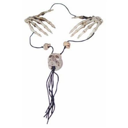 18-Inch Gothic Skull & Spider Choker Necklace