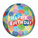 Sunny Balloons Happy Birthday 16" Orbz XL Foil Balloon