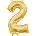 Gold Number 2 Balloon, 16 Inch