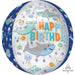 Happy Birthday Sharks Orbz XL Foil Balloon