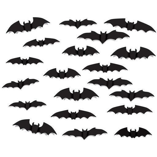 Assorted Bat Silhouettes Halloween Decorations, 20 Count
