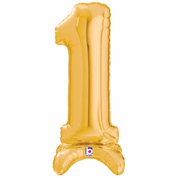 Megaloon Gold Number 1 Stand-Up Balloon, 25 Inch