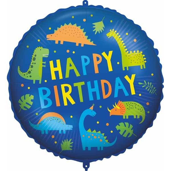 Happy Birthday Dino Foil Balloon, 18 Inch