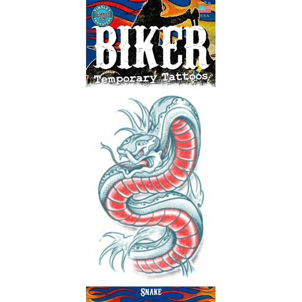 Tinsley Transfers Snake Temporary Biker Tattoos