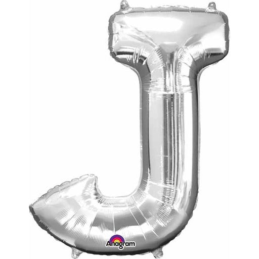 Silver Letter J 34 Inch Foil Balloon