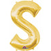 34-Inch Gold Letter S Foil Balloon