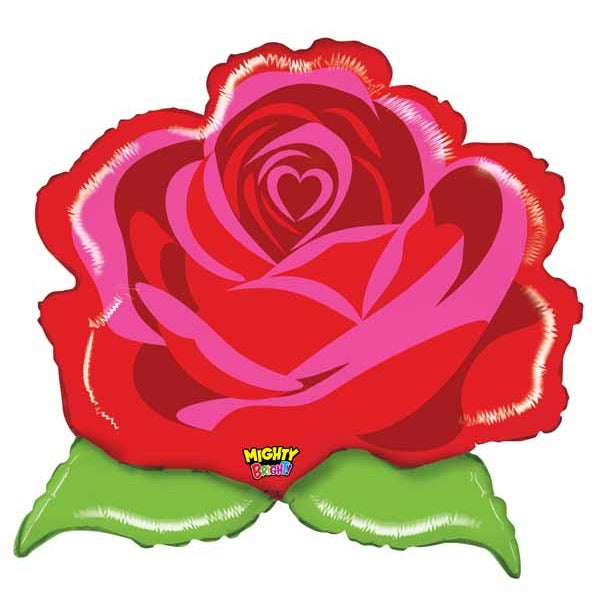 Mighty Red Rose 24-Inch Shaped Foil Balloon