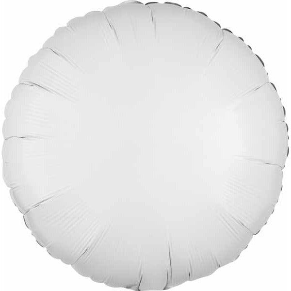 18-Inch Metallic White Round Foil Balloon