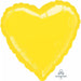 18 Inch Metallic Yellow Heart Foil Balloon
