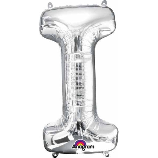 16-Inch Silver Letter I Foil Balloon