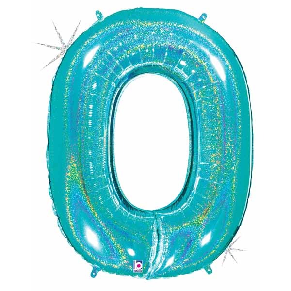 Megaloon 40-Inch Holographic Number 0 Balloon