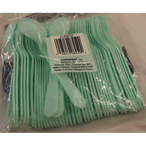 Green Mist Plastic Spoons, 50 Count