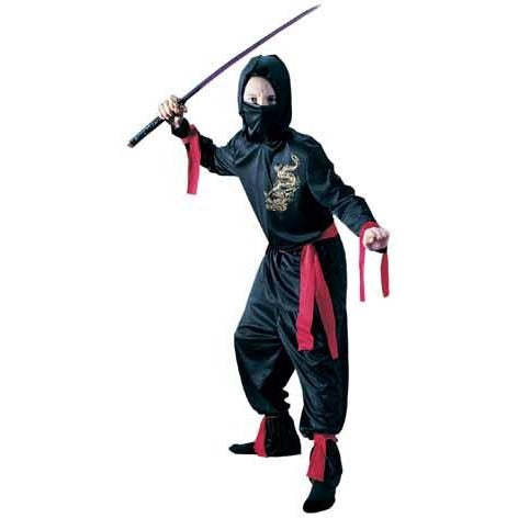 Kids' Black Ninja Costume, Medium 8-10