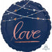 Navy Wedding Love 18" Round Foil Balloon