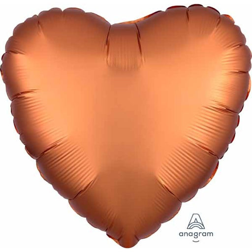 Amber Satin Luxe Heart Foil Balloon, 18 Inch