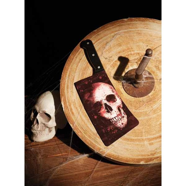 Skull Butcher Knife Halloween Prop, 15.25 Inches