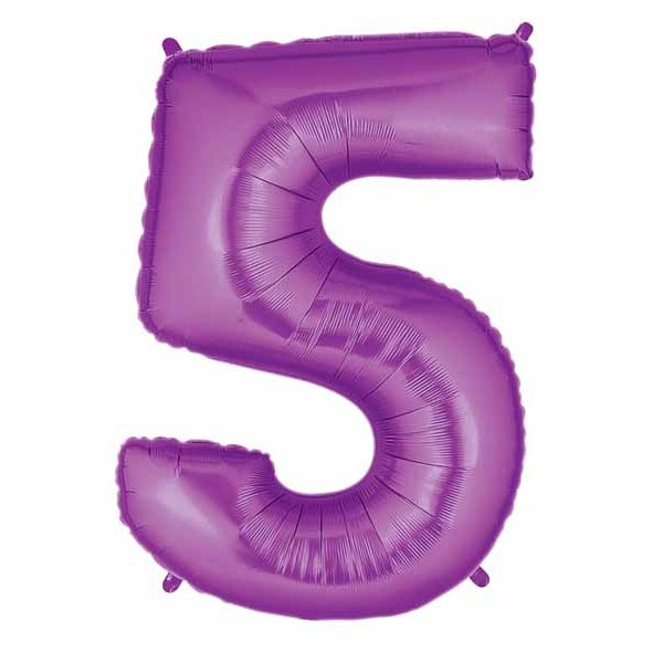 Meg aloon 40-Inch Purple Number 5 Balloon
