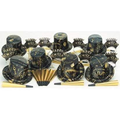 Gold and Ebony New Year's Party Kit for 10