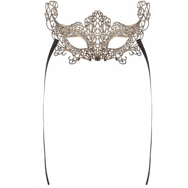 Black & Gold Lace Mask, 1 Count