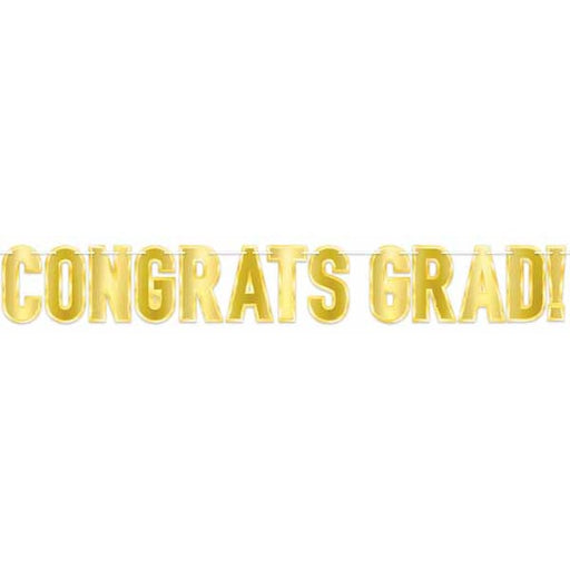 CONGRATS GRAD! GOLD STREAMER 7"X5'3"
