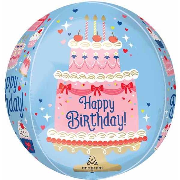 Cherries on Top Happy Birthday Orbz XL Foil Balloon