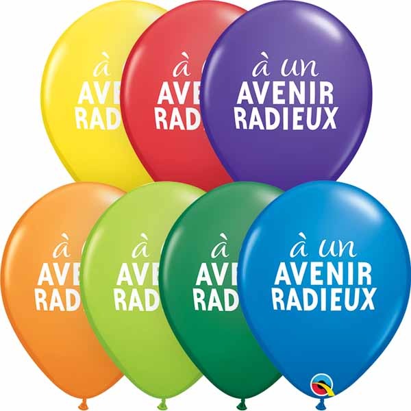11-Inch Avenir Radieux French Latex Balloons, 50 Count