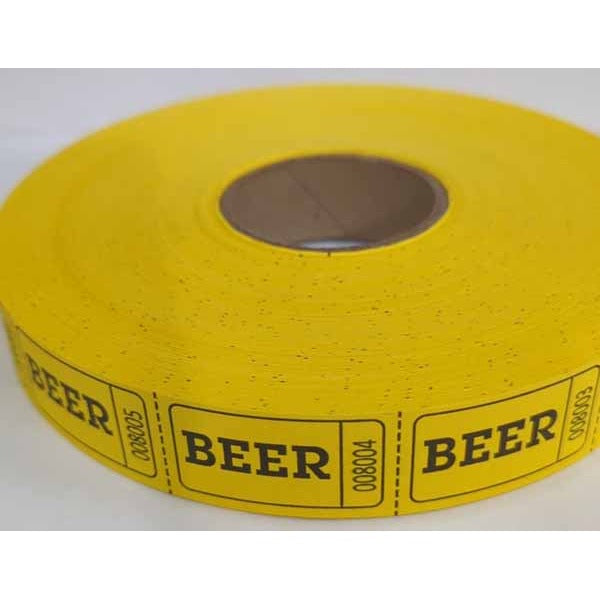ROLL TICKETS 2000 BEER YELLOW