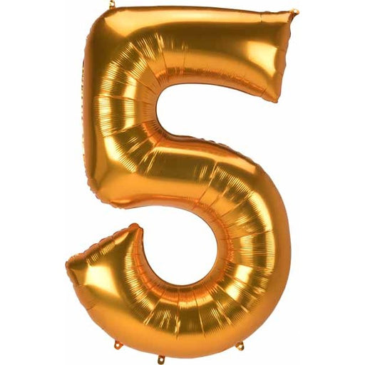 52-Inch Gold Number 5 Balloon
