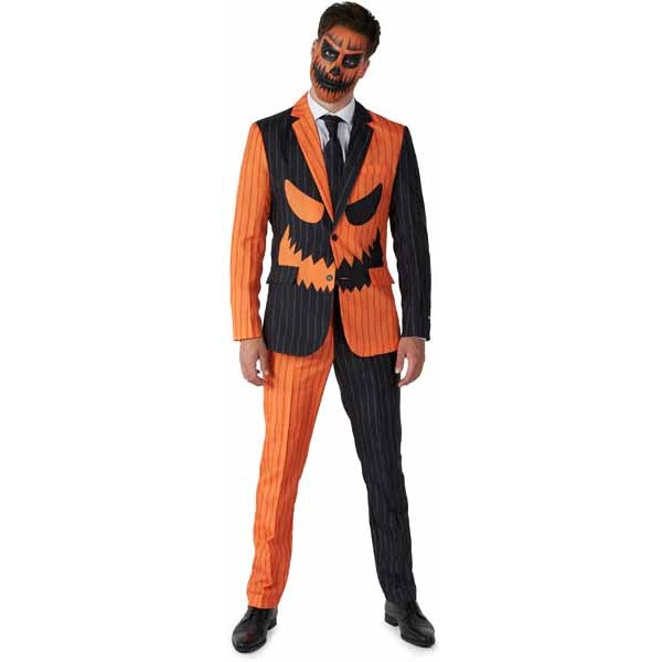 Suitmeister Men's Jack-O Pinstripe Black Suit, Medium