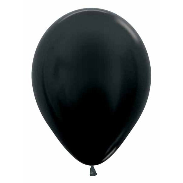 Sempertex Metallic Black 11-Inch Latex Balloons, 50 Count