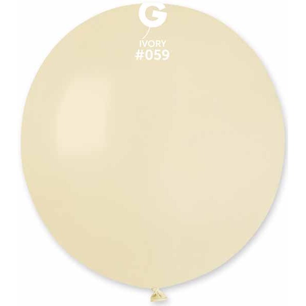 Gemar 19" Ivory Latex Balloons #059, 25 Count