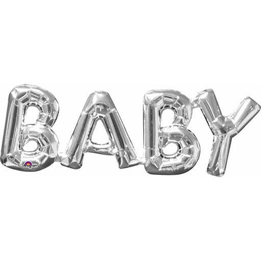 Silver BABY Block Letter Foil Balloon