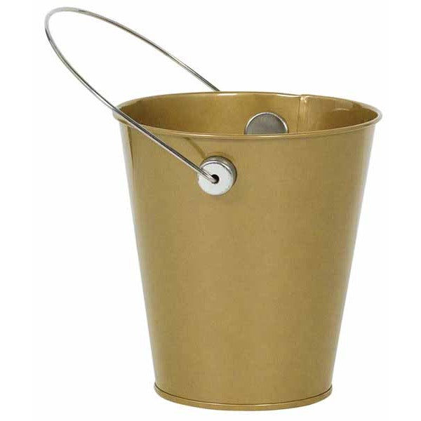 Gold Metal Bucket, 4.5 Inch